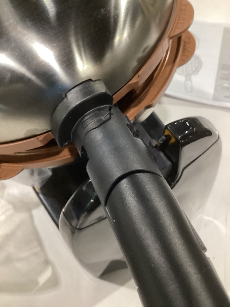 Condition photo showing As Is for (damaged, not tested)hamilton beach belgian waffle maker with removable pfas-free durathon nonstick coated plates, easy flip, ceramic grids, black (26031) black single flip, ceramic grids
