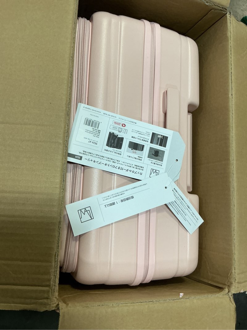 Condition photo showing Good Condition for ( color pink ) legend walker 19\" carry-on luggage, front opening expandable hardshell suitcase with spinner wheels, tsa lock, usb port & cup holder, pink, 5524-48 pink 19 inch
