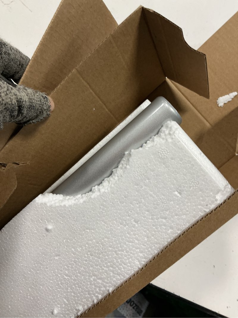 Condition photo showing Good Condition for 1 inch double curtain rods 36 to 72 inches (3 to 6 ft), usfook single drapery rods for windows 24 to 68 inches, telescoping dual curtain rod with silver translucent finials 36-72" silver