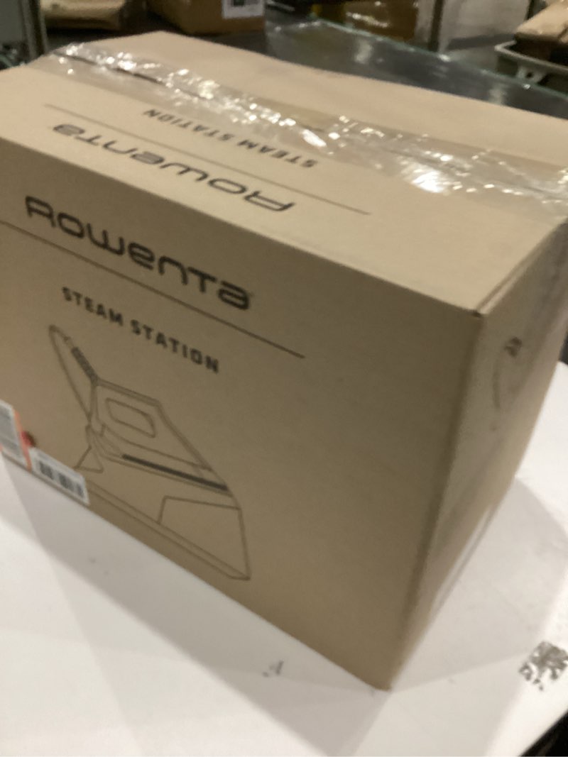 Condition photo showing As Is for Rowenta Steam Station, Stainless Steel Soleplate, Professional Iron Steamer for Clothes, 1.1L Removable Tank, Fast Heat Up, 1800 Watts, Blue Clothes Iron, DG8624 XL Steaming Sessions - High Pressure Steam
