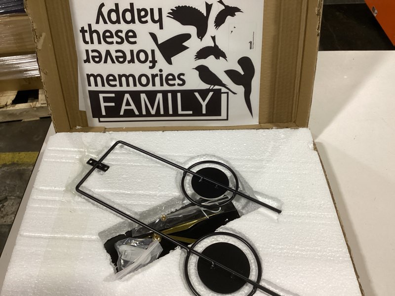 Condition photo showing Good Condition for FLEBLE Extra Large Wall Clock for Living Room Decor Modern Decorative Art Clock Silent Non Ticking Quartz Battery Powered Metal Wall Decor Clock for Bedroom Kitchen Office Indoor 14x31.4 inches 12*31in