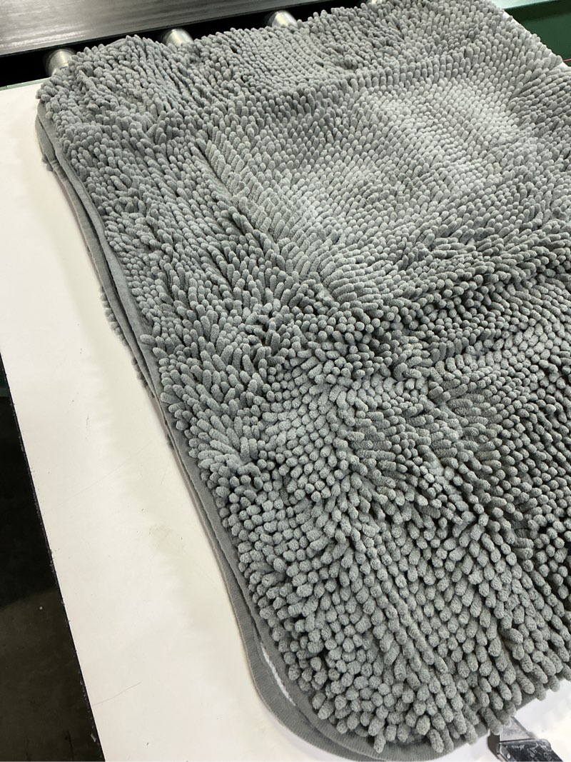 Condition photo showing Good Condition for amazon basics platinum bathroom rug mat, ultra absorbent plush shag, non-slip, quick drying, machine washable, 48x30
