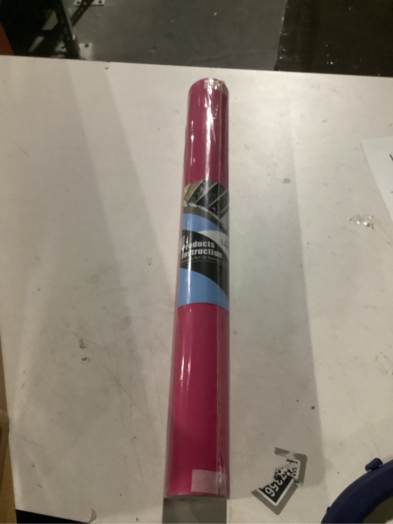 Condition photo showing New/Like New for Livelynine Pink Peel and Stick Wall Paper 24 x394inch Dark Pink Contact Paper for Walls Bright Girly Wallpaper for Bedroom Girls Renter Friendly Cabinet Covers Matte Kitchen Vinyl Wrap for Cabinets 24" x 394" Hot Pink
