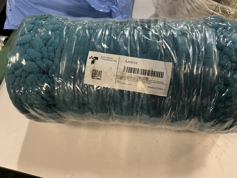Condition photo showing New/Like New for arotive luxury bathroom rugs 60x24, extra soft thick absorbent shaggy chenille bath rugs, non-slip machine wash dry, bath mats for bathroom floor, tub and shower, home decor accessories, peacock blue