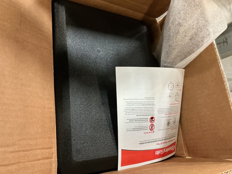 Condition photo showing As Is for SentrySafe 1170 Fire-Resistant Box Safe with Key Lock  0.61 Cu. ft.  Black