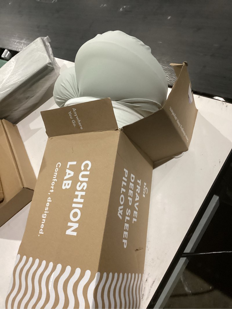 Condition photo showing Good Condition for Cushion Lab Travel Deep Sleep Pillow – Compact Memory Foam Neck Pillow for Sleeping, Portable Pillow for Hotels, Camping, Side & Back Sleepers, On-The-Go – Calm Grey Light Grey