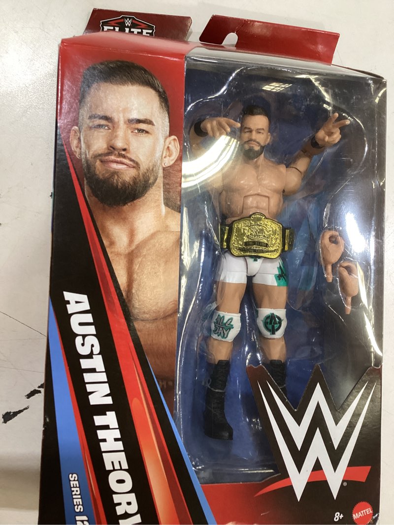 Condition photo showing Good Condition for mattel wwe elite action figure & accessories, series #121, 6-inch collectible austin theory with 25 articulation points & swappable hands