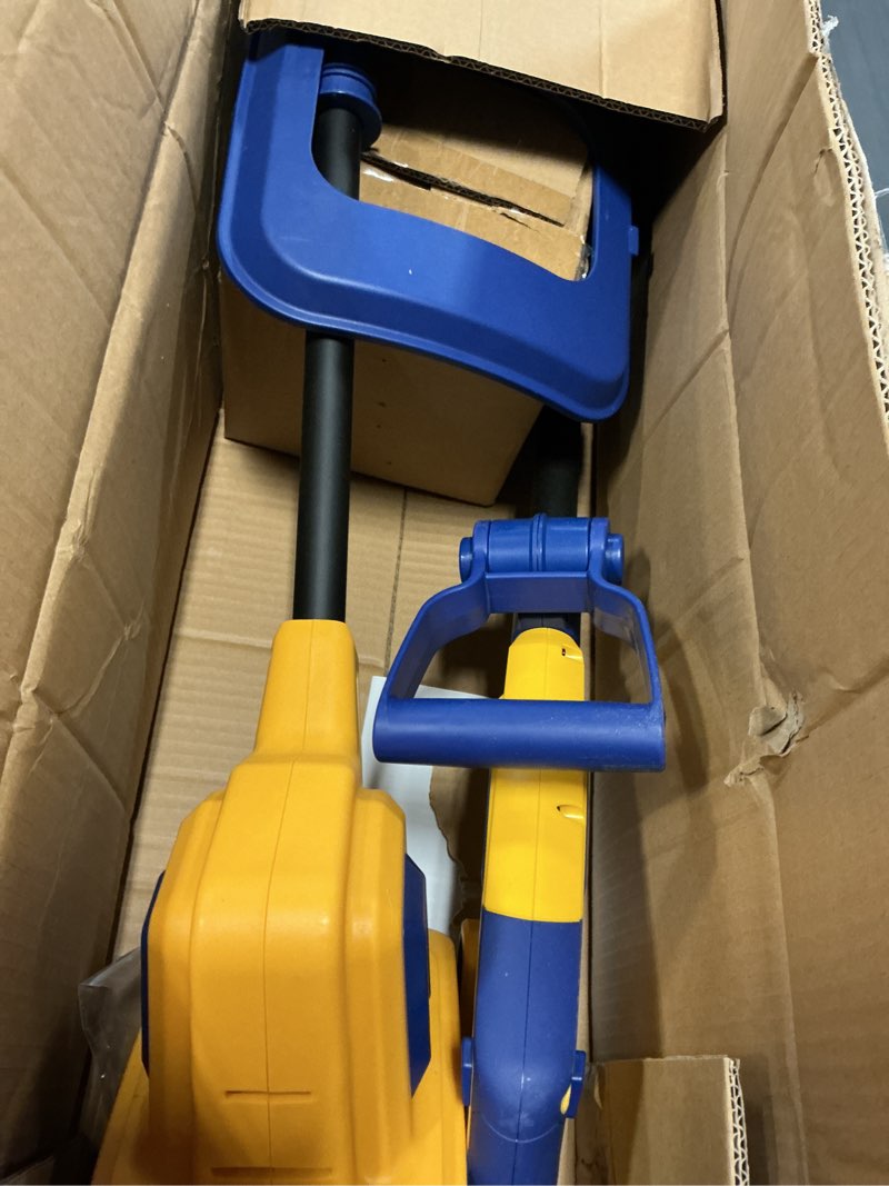 Condition photo showing As Is for cordless tiller cultivator compatible with dewalt 20v battery(tool only), electric garden tiller w/270 rpm, 48 steel tines, 8.7" tilling width, 6.3" depth, portable rotary tiller