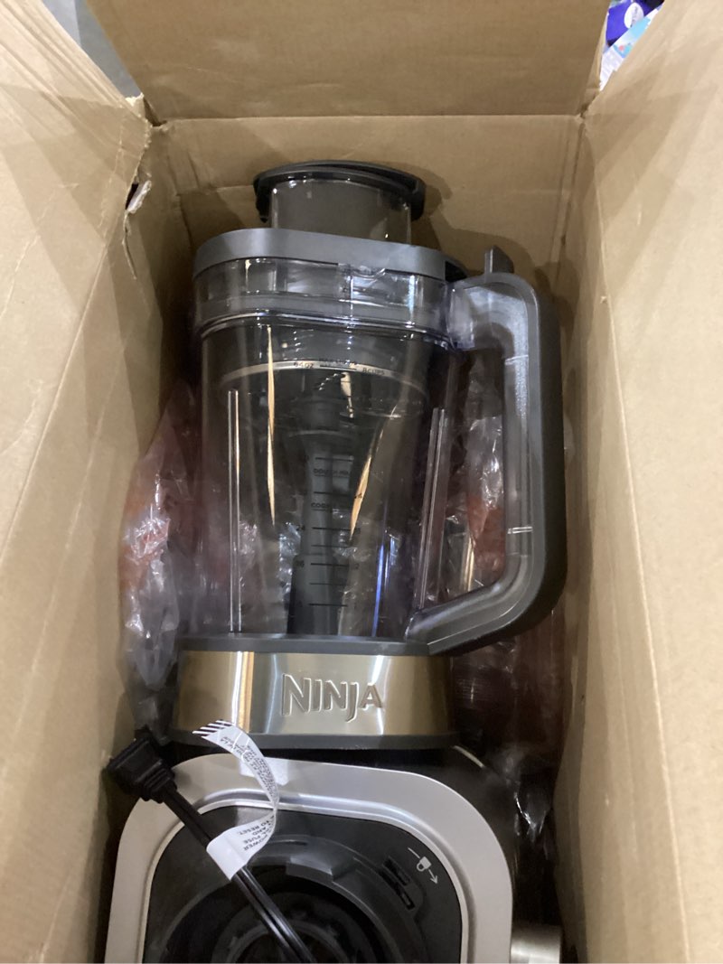 Condition photo showing As Is for Ninja Blender & Food Processor Combo, Foodi Power Blender System for Smoothies, Bowls, Spreads & Shakes, 6 Functions, 72-oz Pitcher, To-Go Cups, Silver, SS401 1600 Peak Watts