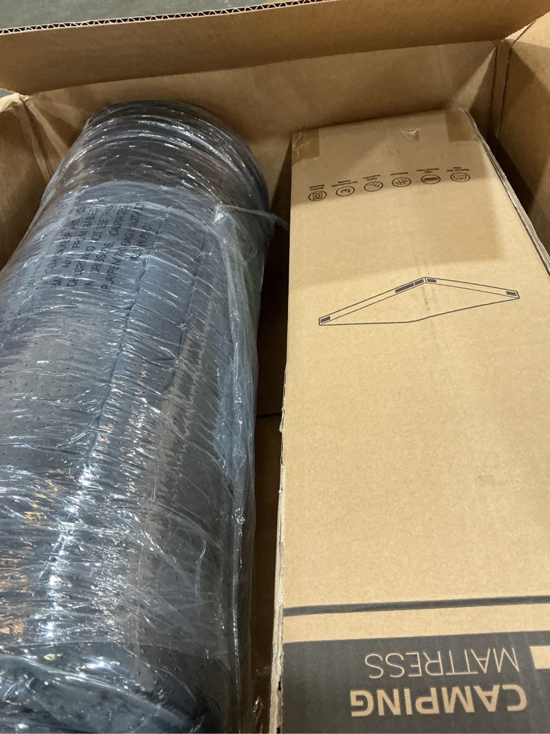 Condition photo showing As Is for cymula memory foam camping mattress pad, certipur-us sleeping mat, portable roll up mattress for adults, camping bed pads for sleepover, car bed with travel bag grey small single/cot-72x24x4"
