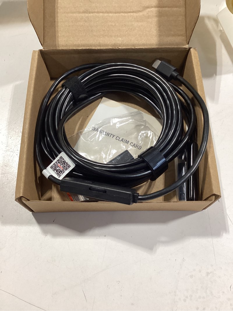 Condition photo showing Good Condition for [dual-lens] endoscope camera with light, 1920p hd borescope with 8+1 adjustable led lights, ip67 waterproof 16.5ft semi-rigid snake cord inspection camera for iphone, ipad and android phone (type c) 1-interface