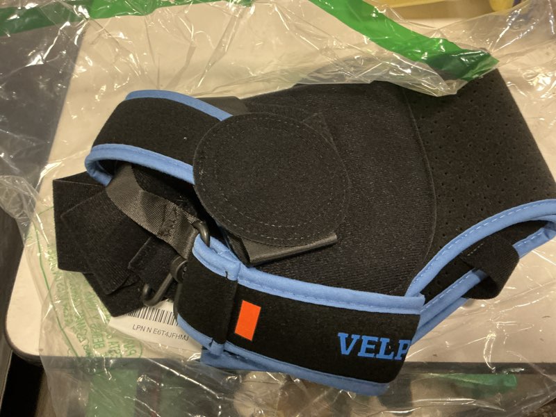 Condition photo showing As Is for velpeau arm sling shoulder immobilizer for women and men, fit left or right arm - rotator cuff support brace - medical sling for shoulder, clavicle, elbow injury (comfort type, large: bust 33.5?-41?) large (pack of 1) comfort version