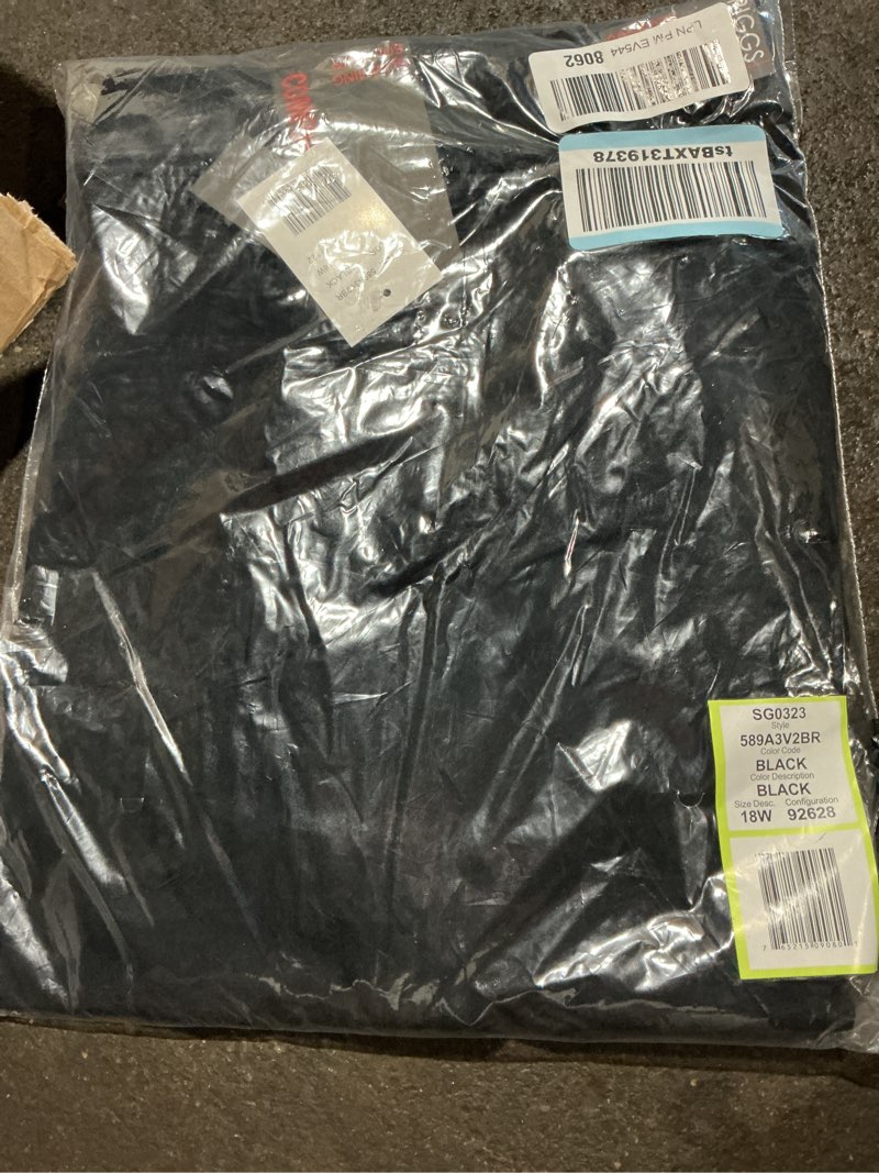 Condition photo showing New/Like New for briggs new york women’s plus size pull on dress pants 4 pockets straight leg stretchy office casual work slacks 18 plus black