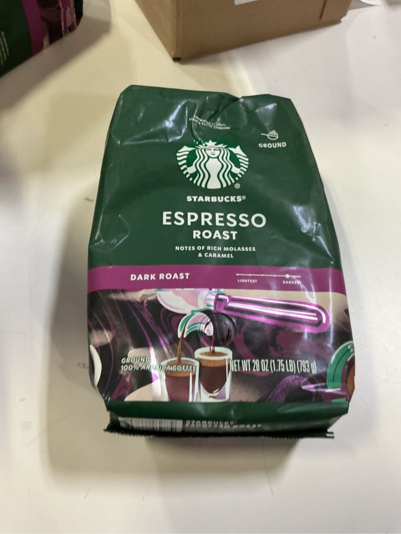 Condition photo showing New/Like New for Best before-15/mar/2026) Starbucks Ground Coffee, Dark Roast Coffee, Espresso Roast, 100% Arabica, 1 bag (28 oz) 28 Ounce (Pack of 1)