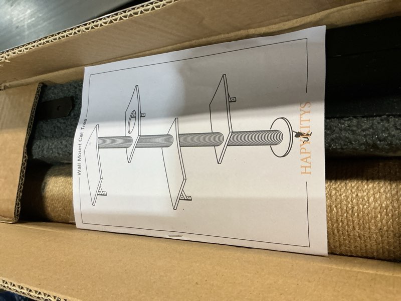 Condition photo showing New/Like New for cat tree wall mounted,tall scratching post for indoor cats climbing tower activity wood cat wall furniture (grey)