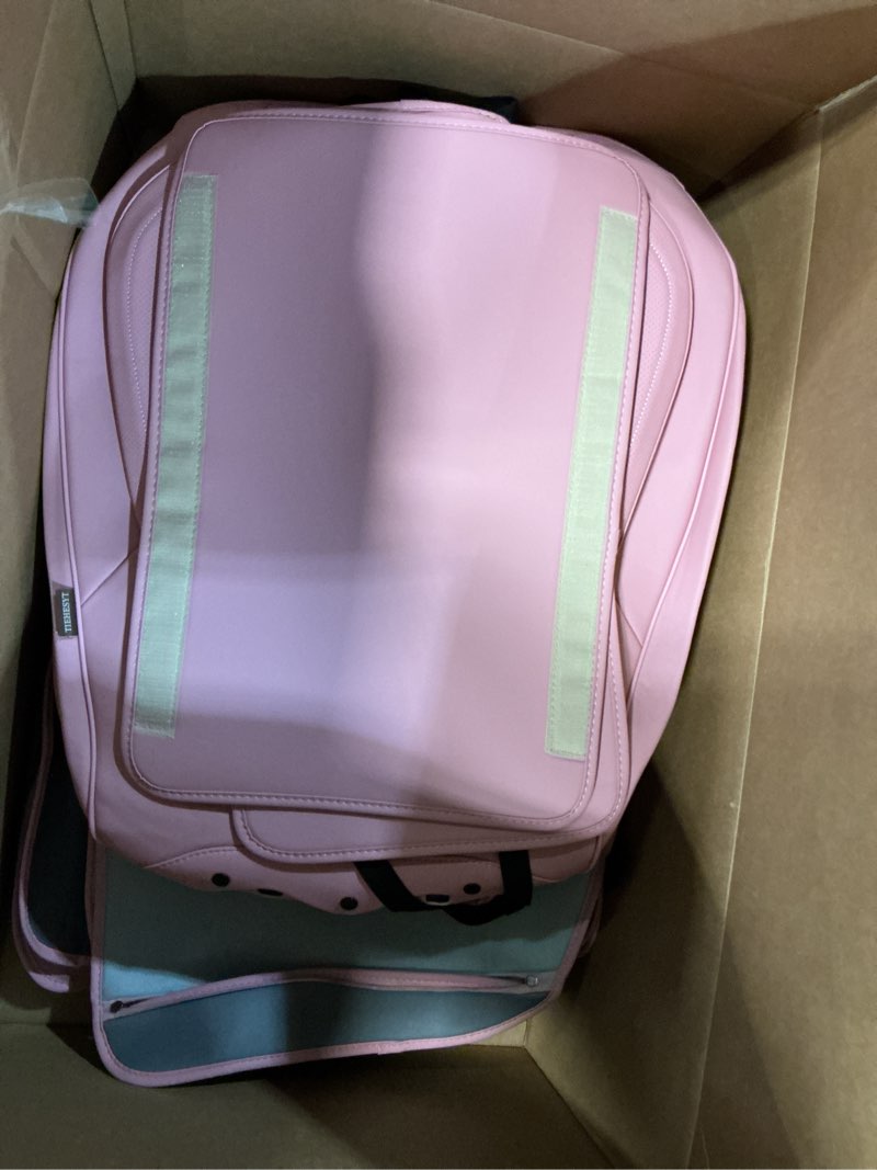 Condition photo showing Good Condition for tiehesyt car seat covers full set, breathable leather automotive front and rear seat covers, car seat protectors full set, compatible with most vehicles, suv (cute pink, front pair and rear) cute pink front pair and rear headrestless