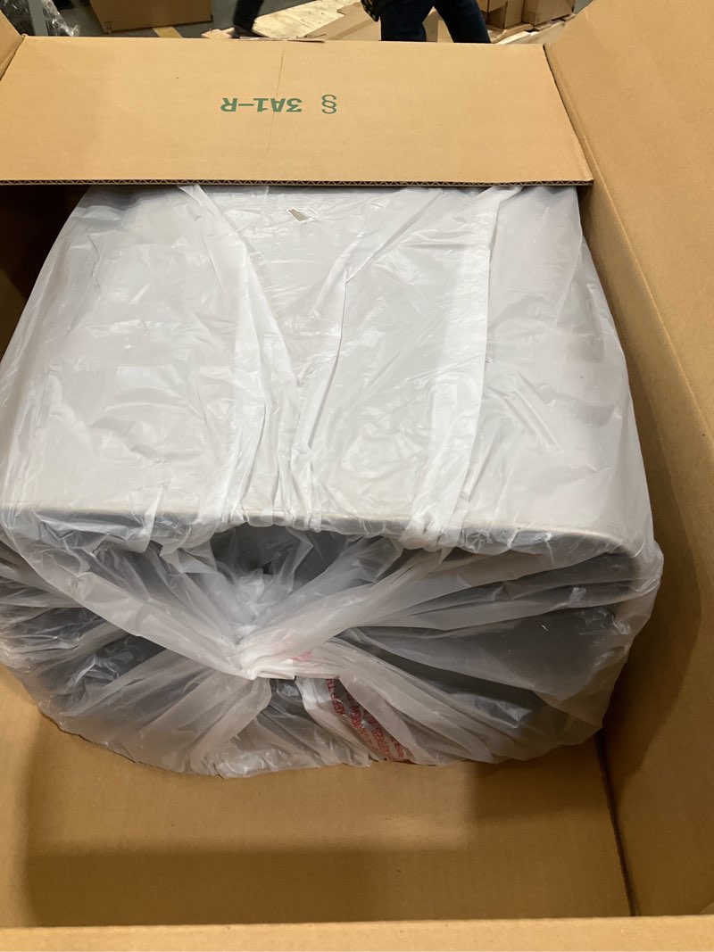 Condition photo showing As Is for EKO Mirage-T 50 Liter / 13.2 Gallon Touchless Rectangular Motion Sensor Trash Can, Brushed Stainless Steel Finish
