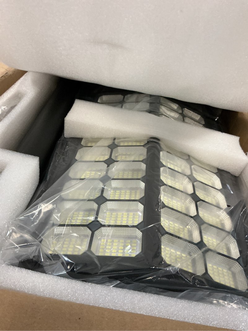 Condition photo showing Good Condition for 10000W Pro Large Solar Street Lights Outdoor with Thickened Shell, Commercial Grade Street Light Dusk to Dawn, Motion Sensor Solar Security Flood Light Waterproof for Yard, Driveway, Parking - 2 Pack