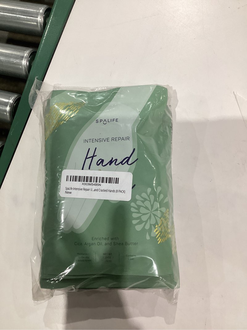 Condition photo showing New/Like New for SpaLife Intensive Repair Ultra-Moisturizing Hand Masks with Cica, Argan Oil, and Shea Butter to Soothe dry, and Cracked Hands (8 PACK)