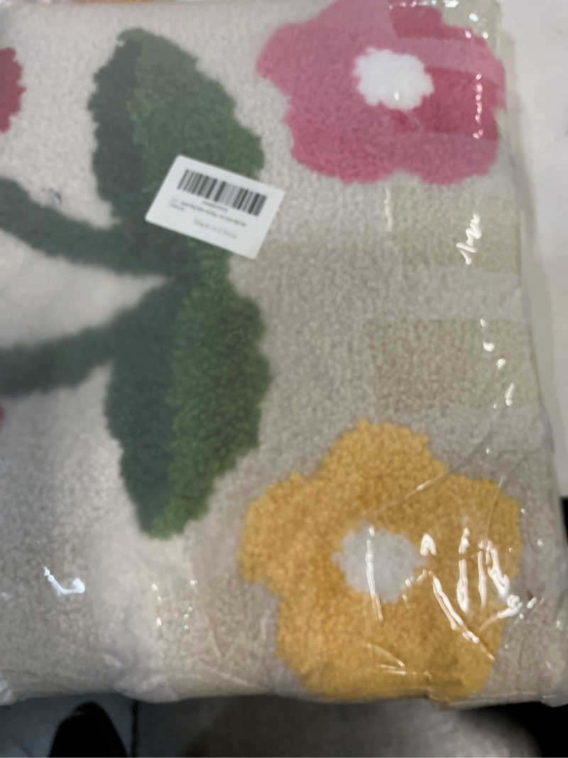 Condition photo showing New/Like New for Anybar Beige Bathroom Rugs Cute Cherry Bath Mat Coloful Bathroom Accessories, Funny Flower Rug Non Slip Floor Mat, Machine Washable Bath Rug Soft Microfiber Carpet for Shower, Tub (24x48 inch) 2' x 4' (Rectangular) Beige