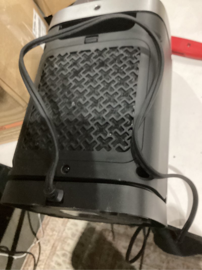 Condition photo showing As Is for DREO Space Heater, 1500W Portable Electric Heaters for Indoor Use, PTC Ceramic Heater for Office with Remote, Thermostat, 70°Oscillation, 12H Timer, 5 Modes, Safe Quiet Room Heater for Bedroom Silver