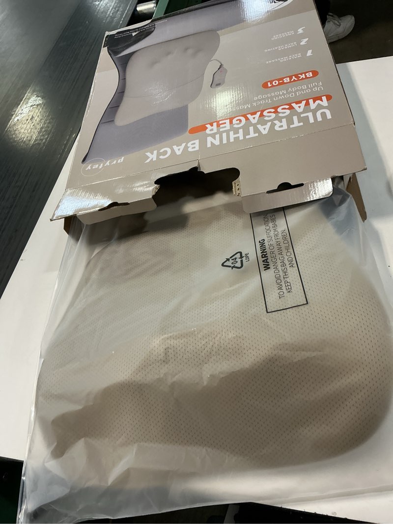 Condition photo showing Good Condition for pryfey Back Massager, Rolling Up and Down Back Massager with Heat, Back Massage 4D Kneading for Pain Relief Deep Tissue, Ultrathin Shoulder Massager Gift for Women Men Parents Christmas, Khaki