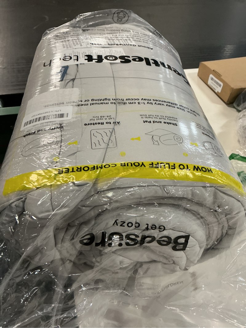 Condition photo showing New/Like New for bedsure comforter duvet insert - quilted comforters cal king size, all season duvet, down alternative bedding, with 8 tabs, gifts for women/men, light grey,alaskan king 130x120 inches light grey alaskan king