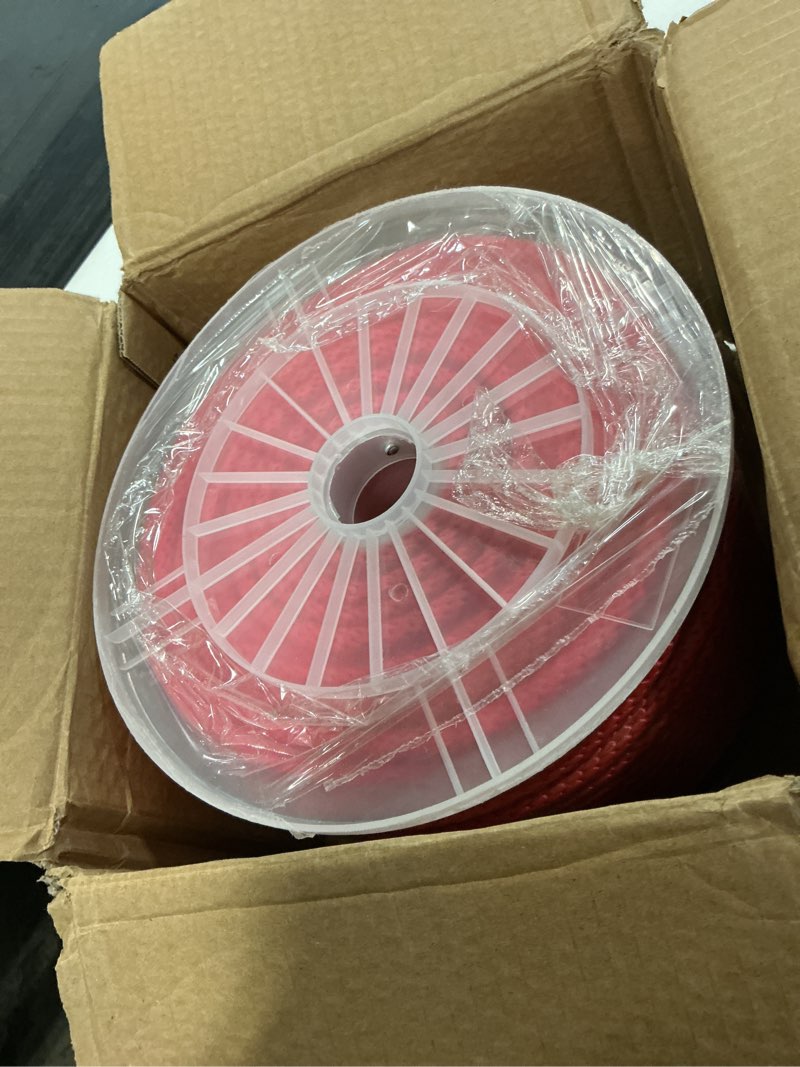Condition photo showing New/Like New for t.w evans cordage co. 98333 3/8-inch by 300-feet solid braid propylene multifilament derby rope, red