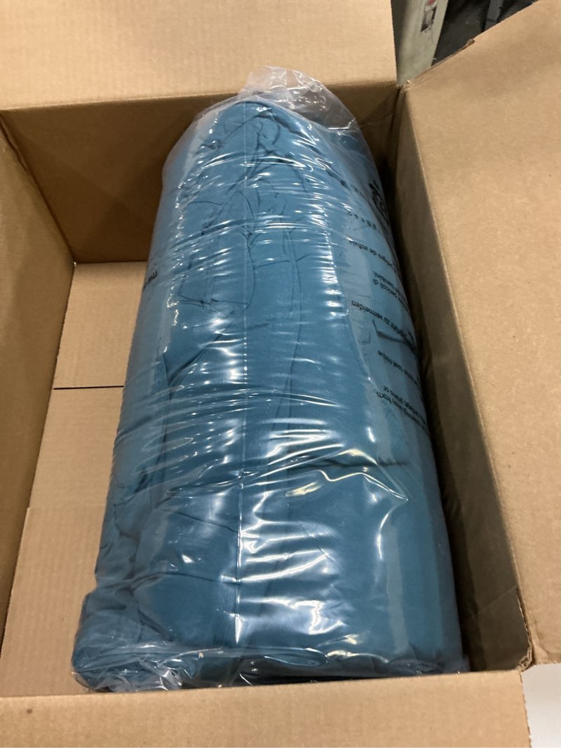 Condition photo showing Good Condition for Amazon Basics Queen Size Comforter Sets with Microfiber Pillow Shams, All-Season Down-Alternative 3-Piece Bedding Set, Pinch Pleat Design, Full/Queen Size, Dark Teal Dark Teal Full/Queen