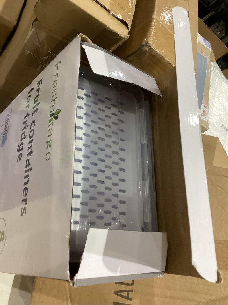 Condition photo showing New/Like New for Freshmage Fruit Storage Containers for Fridge with Removable Colander, Airtight Food Storage Container, Dishwasher Safe Produce Saver for Refrigerator, Keep Berry Fruit Fresh Longer 8 pcs Small Clear clear Small 8