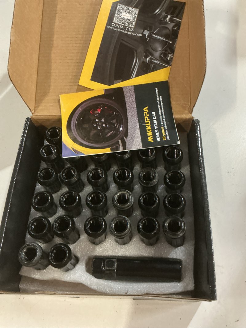Condition photo showing New/Like New for mikkuppa m14x1.5 wheel lug nut - replacement for chevy silverado 1500 2500, gmc, ford, ram, aftermarket wheel - 32pcs black closed end lug nuts with 1 socket key m14x1.5 32 pcs black