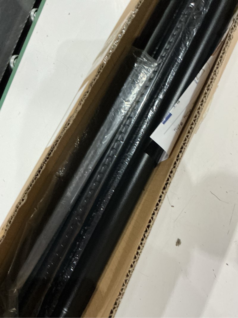 Condition photo showing Good Condition for tension curtain rod 41-185 in (4-15ft), extra long tension rod no drilling for patio windows, black shower curtain rod for room divider,one-click telescopic rod, outdoor curtain rods never rust