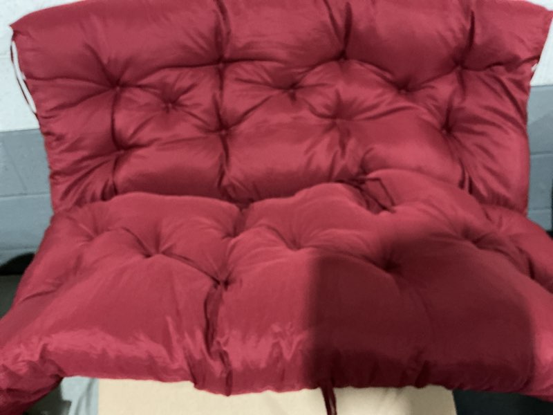 Condition photo showing As Is for outsunny tufted bench cushion for outdoor furniture 3-seater replacement for swing