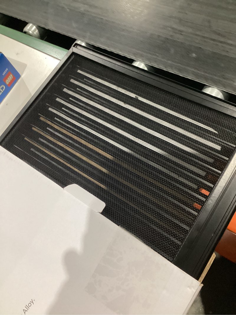 Condition photo showing As Is for 14" x 20" aluminum alloy gable vent - never rust, heat dissipation & condensation prevention, ideal for shed, attic, wall, door & shipping container - vent opening: 12" x 18" 12" x 18" vent opening black