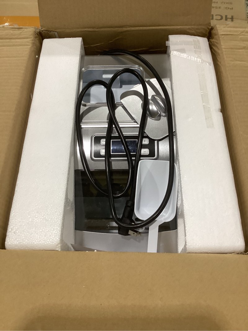 Condition photo showing As Is for frigidaire efic452-ss 40 lbs extra large clear maker, stainless steel, makes square ice