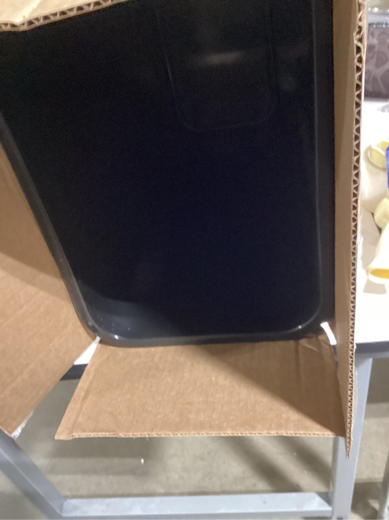 Condition photo showing New/Like New for amazon basics rectangular commercial office wastebasket, easy to clean, space-saving, 10 gallon, black black 10 gallon (pack of 1)