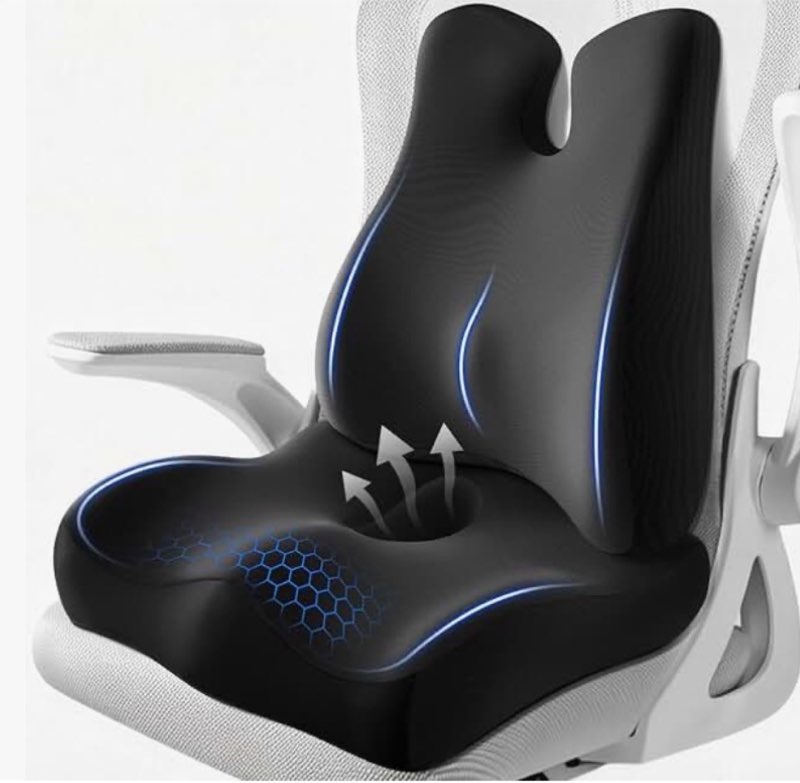 JIPORIER Lumbar Support Pillow for Office Chair,Seat Cushion with Back Support,Office Chair Cushion 