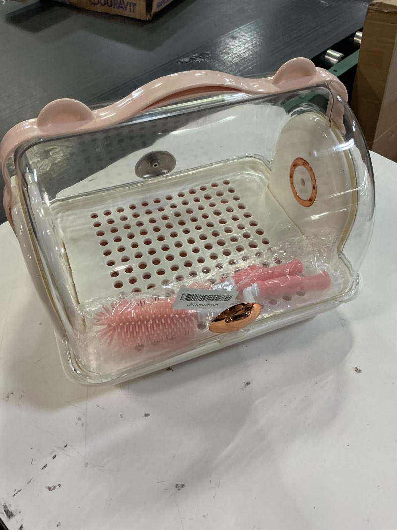 Condition photo showing Good Condition for Baby Bottle Drying Rack Storage, Nursing Bottle Storage Box Organizer with Cover, Portable Kitchen Cabinet Organizer, Durable countertop Dryer (Orange) Orange - Large