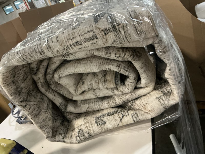 Condition photo showing Good Condition for Washable Area Rugs for Living Room: 9x12 Bedroom Area Rugs Boho Vintage Rugs Stain Resistant Non Slip Low Pile Soft Lightweight Carpet for Kitchen Dining Room Farmhouse Nursery Kids Room Home Office 9' x 12' (Rectangular) Brown and Cream