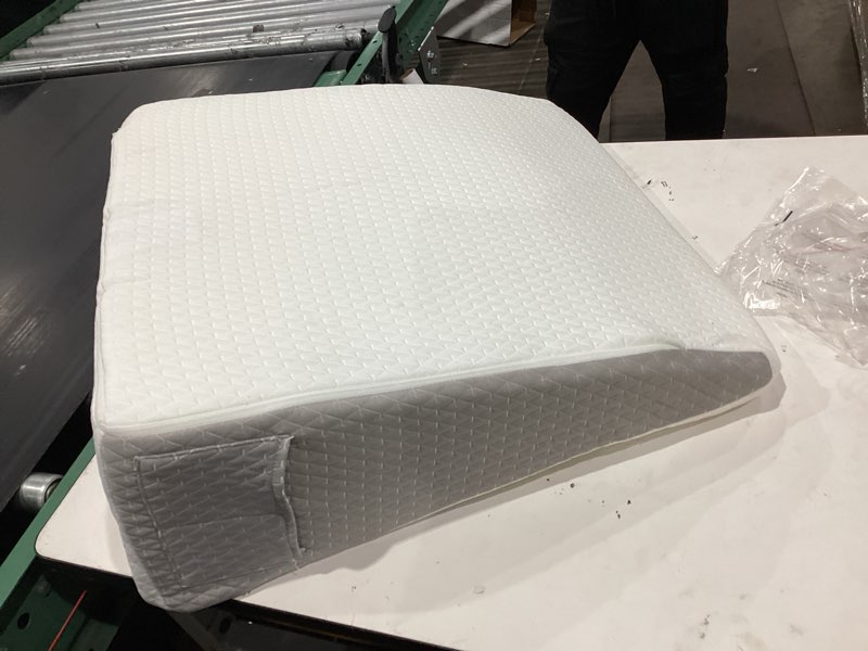 Condition photo showing As Is for bed wedge pillow with high density foam for versatile support by sweet