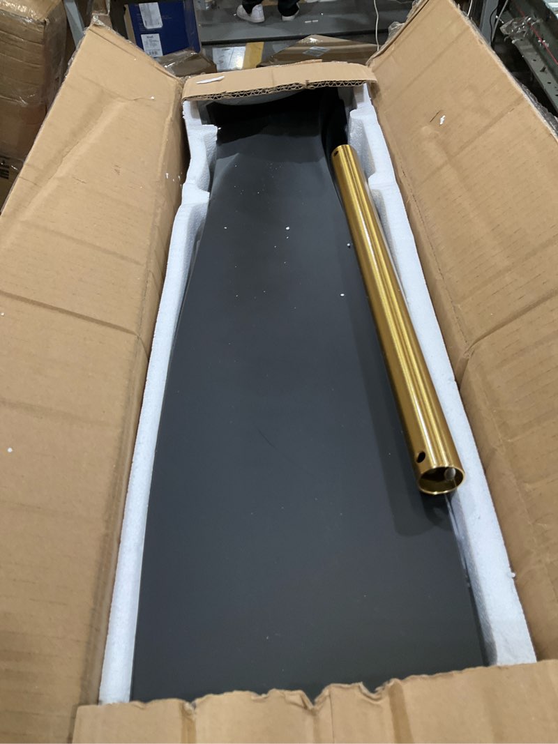 Condition photo showing As Is for Ceiling Fans with Lights, Ceiling Fans with Lights and Remote Control, 60 inch Ceiling Fan with Light, Outdoor Ceiling Fans for Patios 3 Blade Bedroom Living Room-Matte Black and Gold