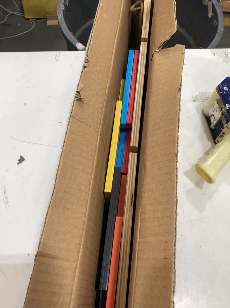 Condition photo showing Good Condition for amyhill derby car display rack 24.5 x 9.5 inch wall mount 5 tier pinewood racing car holder color coded for different racing classes smooth solid storage shelf designed for derby cars