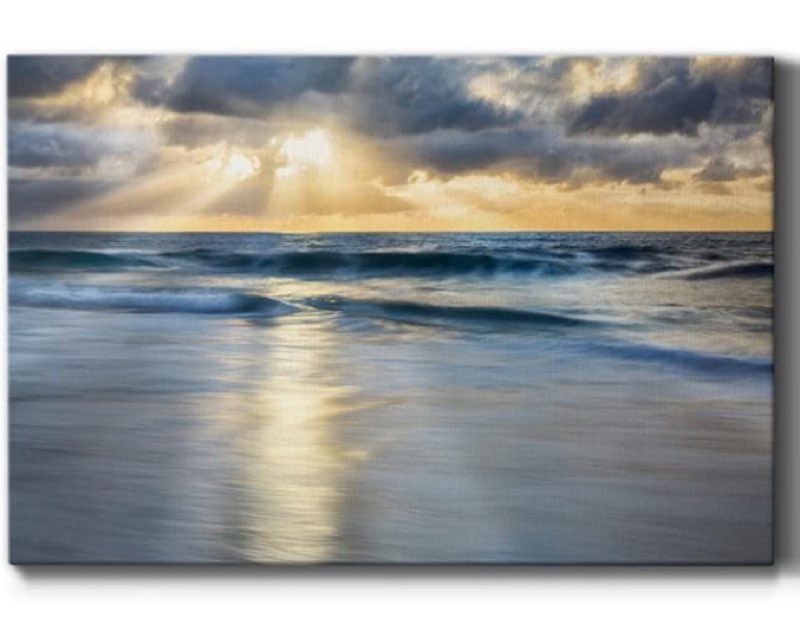Ocean Wall Art for Living Room Bathroom Bedroom Kitchen, Cloudscape ShoreSea Pictures Landscape Wall Décor Ready to Hang Modern Canvas Home Decoration 8" H x 12" W