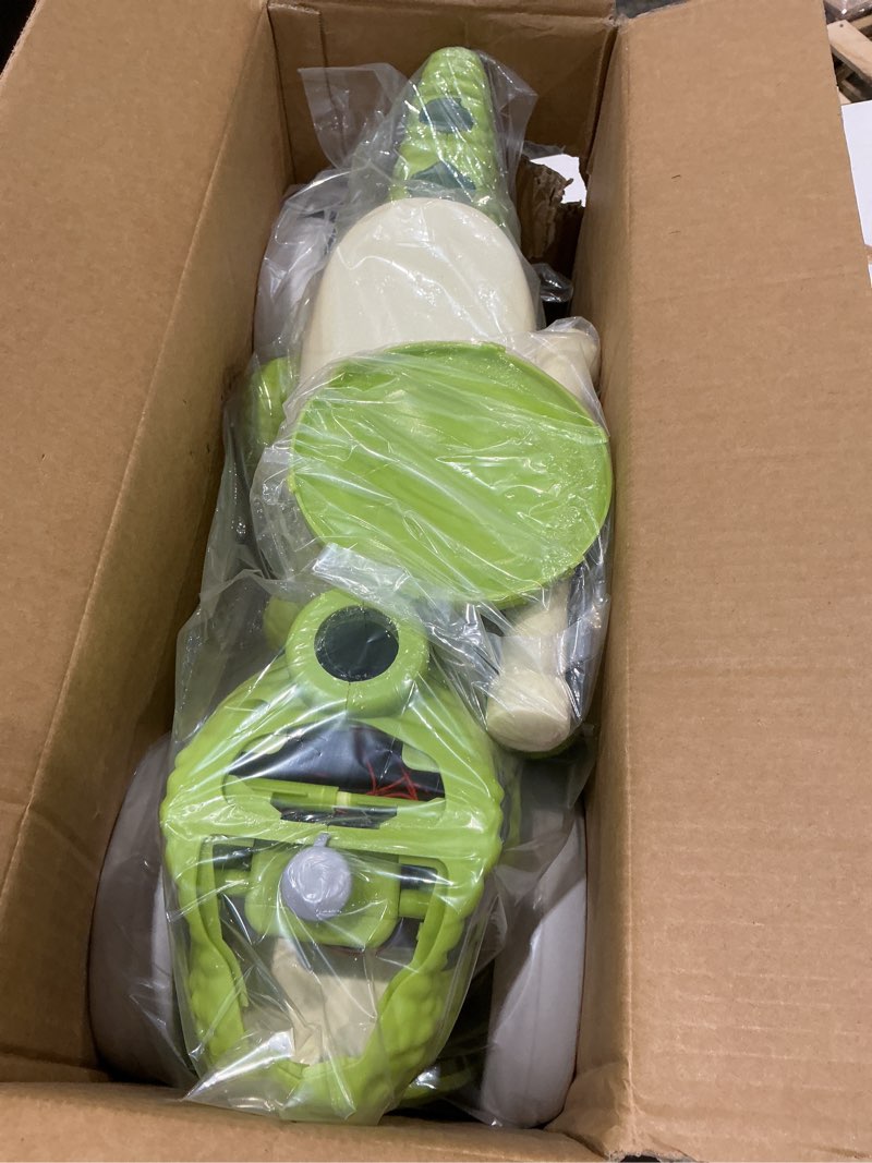 Condition photo showing Good Condition for dinosaur balance bike for 1-3 year olds, toddler 4-wheel no-pedal walker scooter with music & mist spray effects, astm certified first birthday gift for boys & girls green