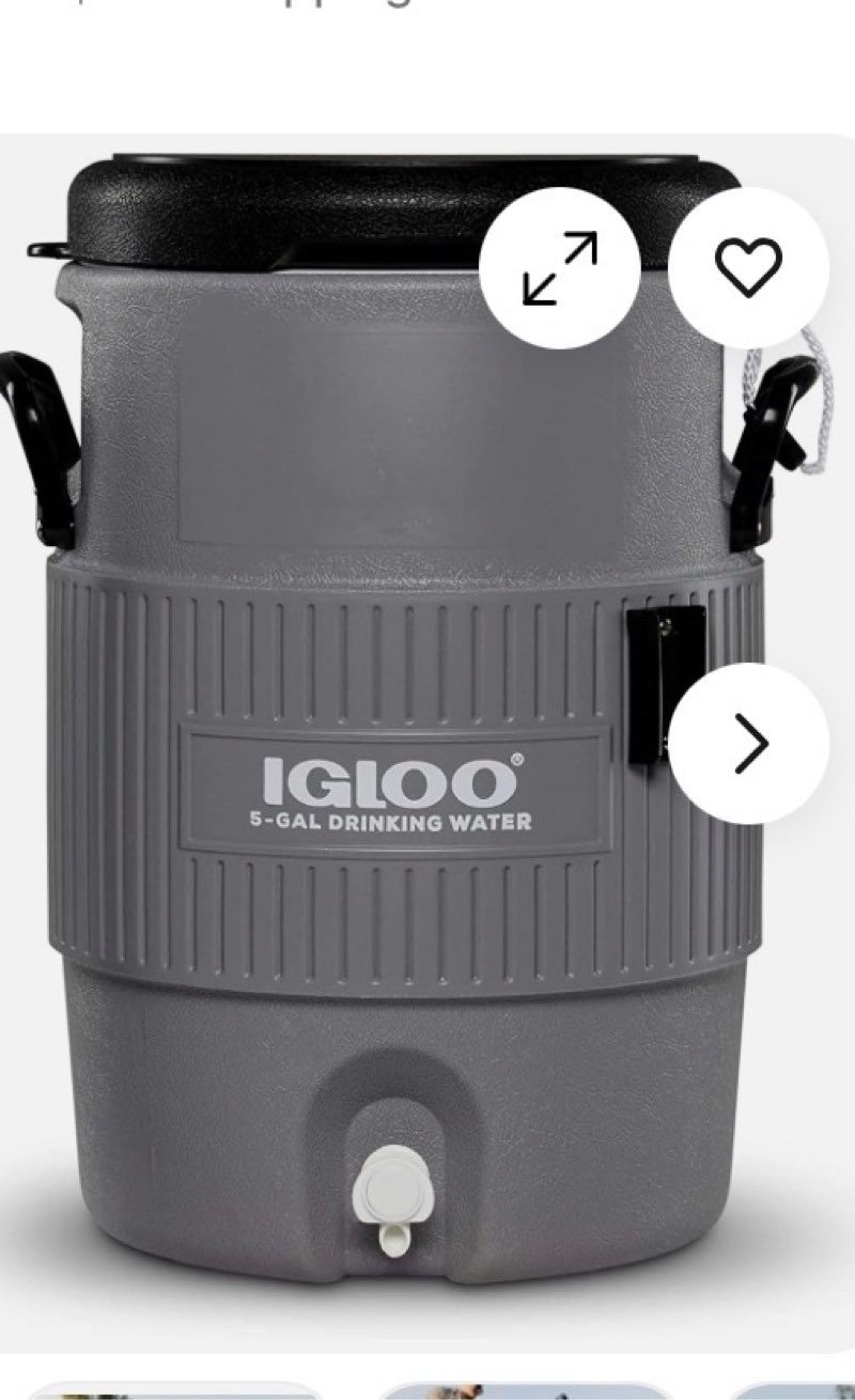 5 gallon portable sports cooler water beverage dispenser with flat seat lid, ins