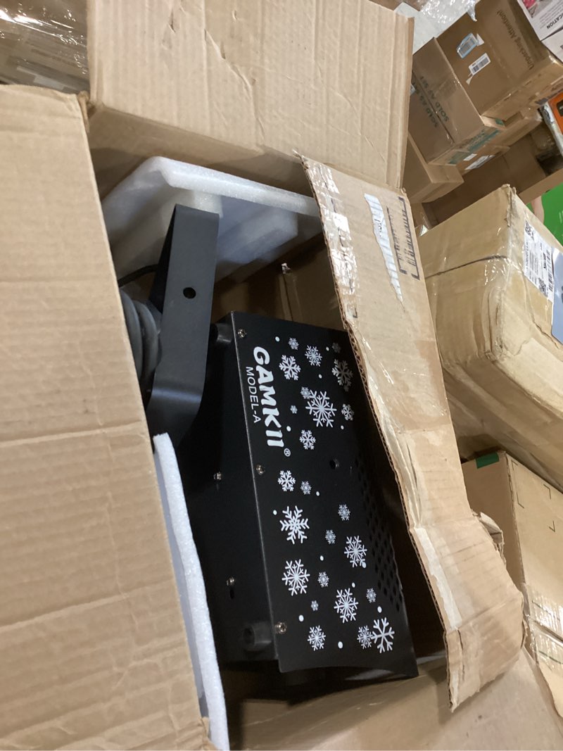 Condition photo showing Good Condition for 800w snow machine, speed control snow maker with 8 led lights & 13 lighting color & 4 lighting mode, snowflake making machine for outdoor backyard christmas wedding party and stage 800w+speed control