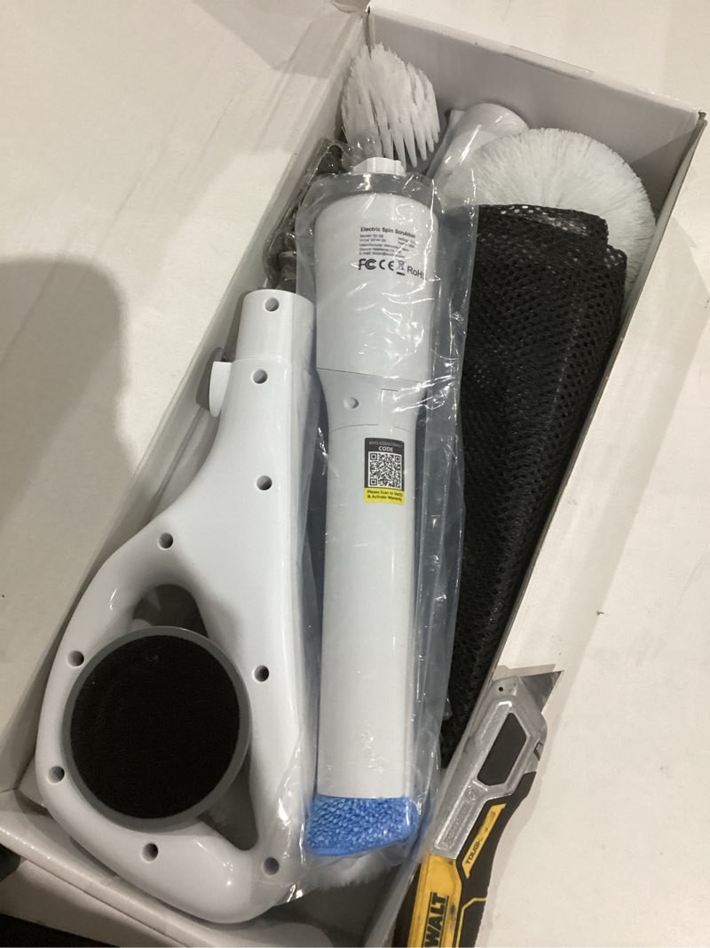 Condition photo showing New/Like New for Electric Spin Scrubber, 2026 New Cordless Cleaning Brush, Shower Cleaning Brush with 7 Replaceable Brush Heads, Power Scrubber 3 Adjustable Speeds, Detachable Long Handle & IPX7 Waterproof Gray