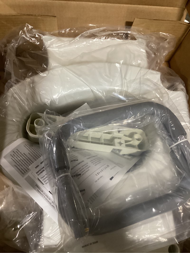 Condition photo showing Good Condition for bemis rise 4.5" raised toilet seat with support handles, hinges never loosen, fits round and elongated raised seat with handles