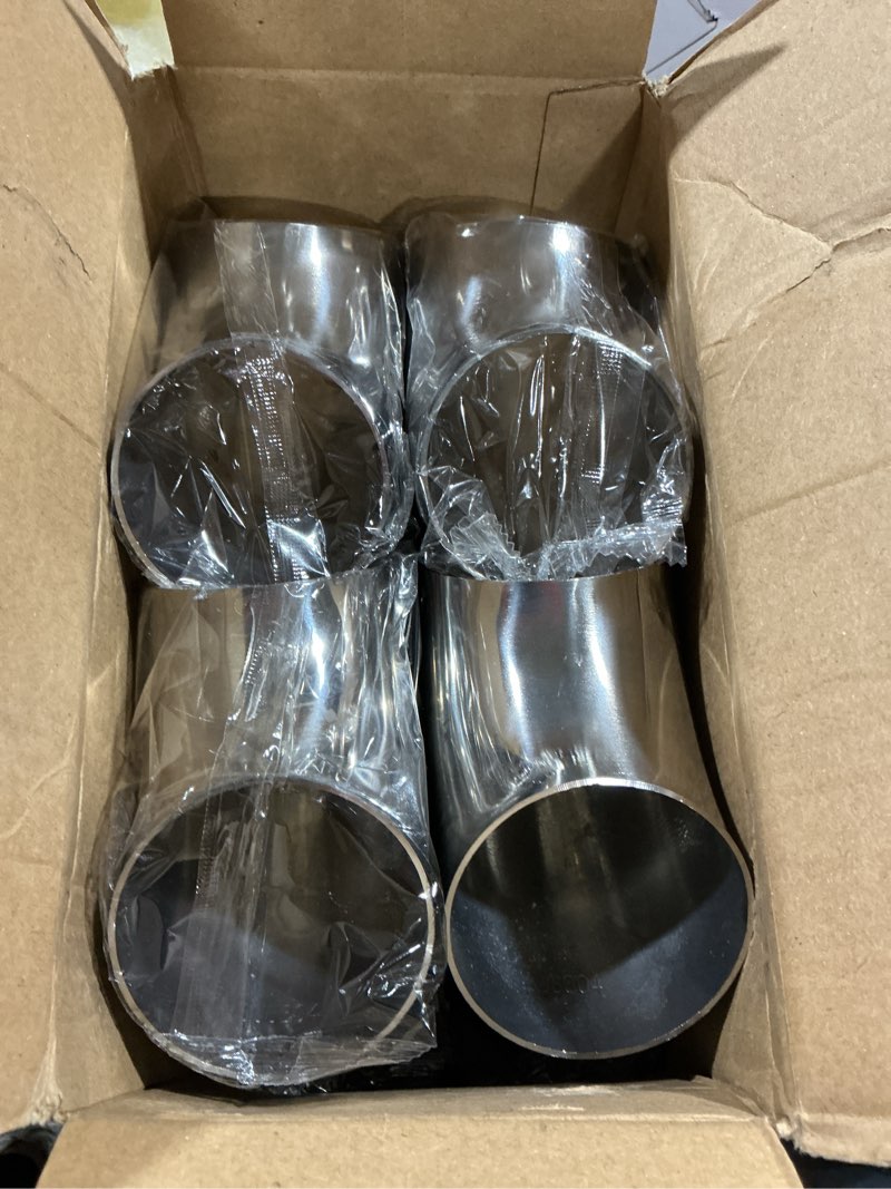 Condition photo showing Good Condition for hozeon 8 pack 2.5 inch od 304 stainless steel exhaust pipes,90 degree mandrel bend elbow with 16ga/.065" thickness, for automotive exhaust systems and stair handrails