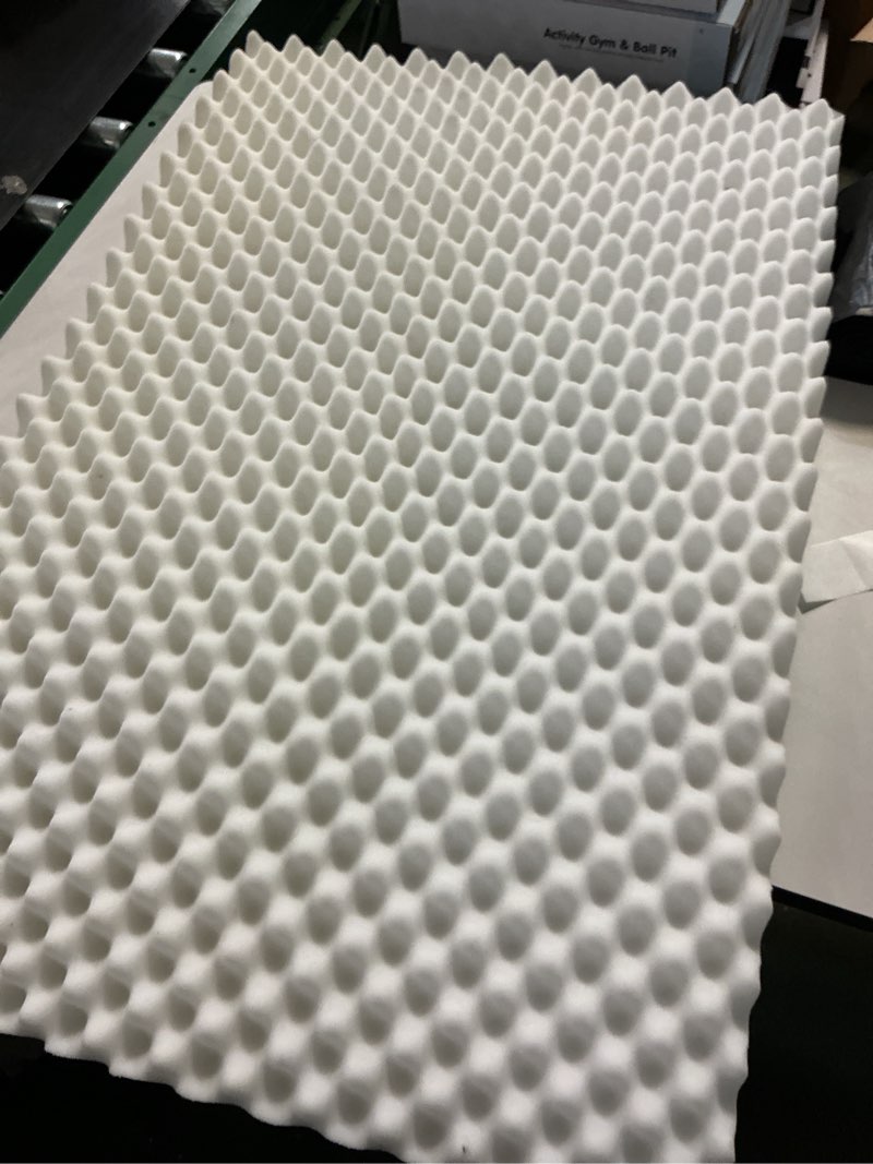 White Egg Carton Foam Cushion With Light Blue Bottom 27”x41”